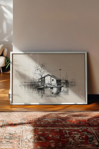 Postifull Винтидж картина, плакат с бяла рамка, винтидж декорация за стена