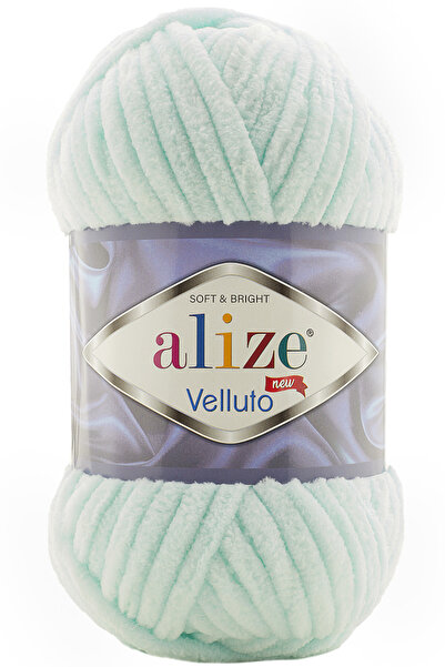 Alize Velluto Kalın Kadife El Örgü İpi 15 Su Yeşili