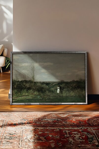 Postifull Vintage Tablo, Gümüş Çerçeveli Poster, Vintage Duvar Dekoru