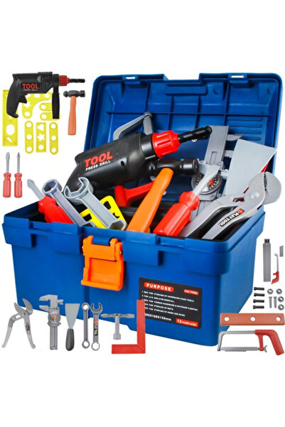 KRUZZEL Set unelte pentru copii Kruzzel, cutie de unelte, 11 piese, 30x19x15c...