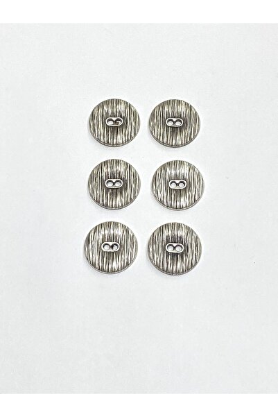 karantuhafiye Trençkot Ceket Düğmesi / Metal Düğme / Gümüş / 2,3 Cm / 6 Lı Se...