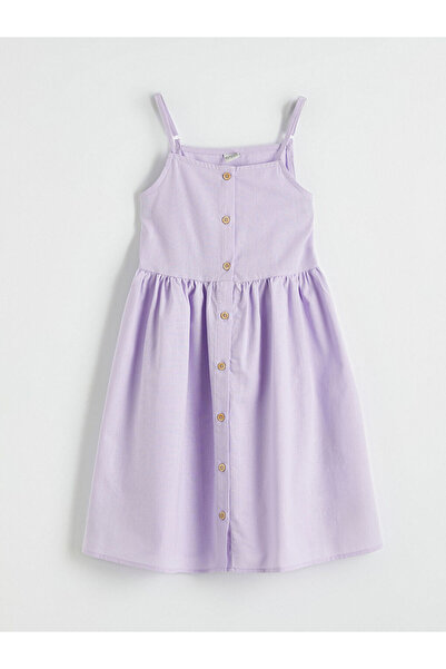 LC Waikiki Rmz Gi̇yi̇m Farkiyla Square Roba Collar Girl's Dress