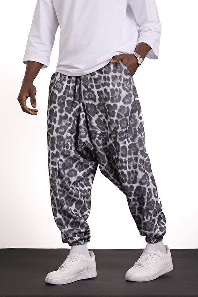 Gerusta Erkek Günlük Desenli Paça Lastikli Pileli Şalvar