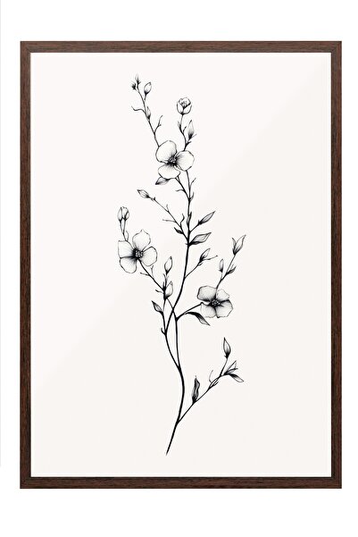 Postifull Tablou vintage, poster cu rama maro, decor de perete vintage