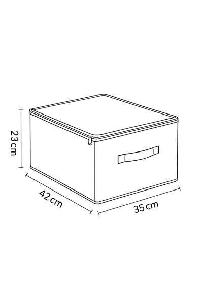PH Prendi Home Antrasit 4'lü Set Çok Amaçlı Baza Altı ve Dolap İçi Düzenleyici Kutu Hurç 35x42x23 cm