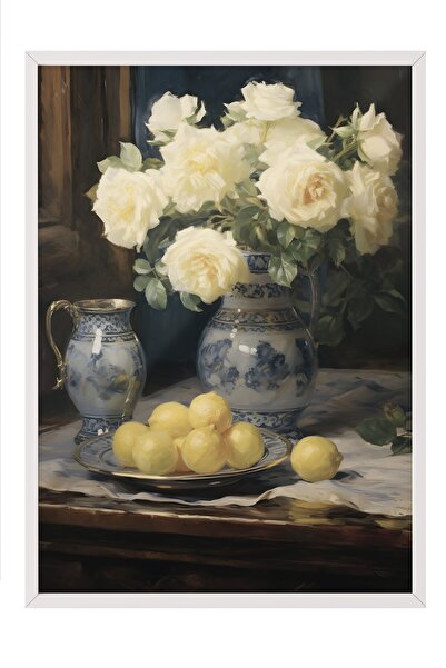 Postifull Tablou vintage, poster cu rama alba, decor de perete vintage