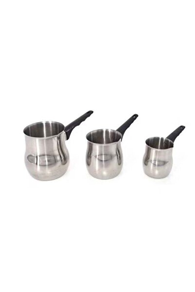 Generic 3-Piece Stainless Steel Milk & Coffee Warmer Set – Silver Sauce Pots ...