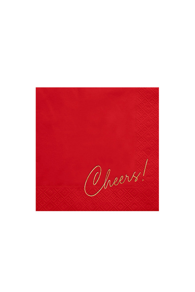 Story مناديل ورقية ملونة باللون الأحمر للكوكتيل مقاس 24 × 24 سم، 50 قطعة مناد...