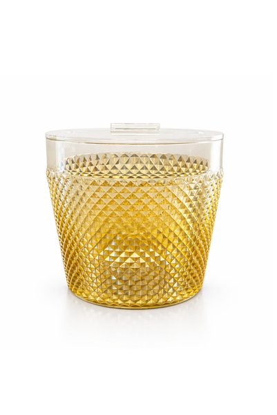 ALKHANBASHI Elegant Acrylic Desktop Trash Can with Lid – 15.03 DIA × 14.8 cm