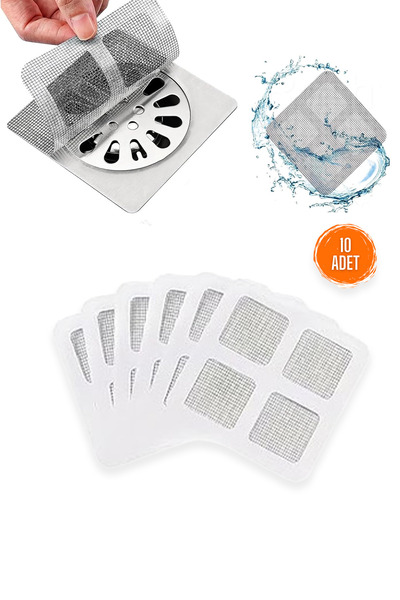 Banyo Gider Süzgeci 10'lu Tıkanıklık Önleyici File Sineklik Yama Kesilebilir File Saç Kıl Toplayıcı