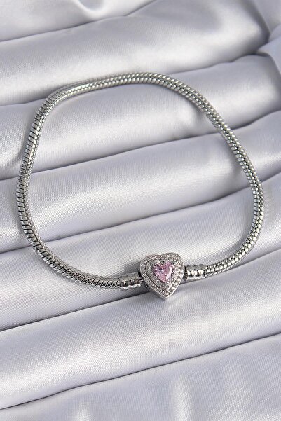 Inure Jewelry Brass Zircon Stone Heart Figure Charm Model Women's Bracelet