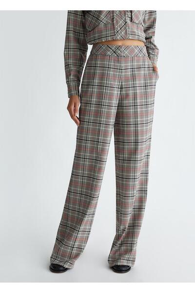 liu.jo Ekose Desenli Gri Pantolon