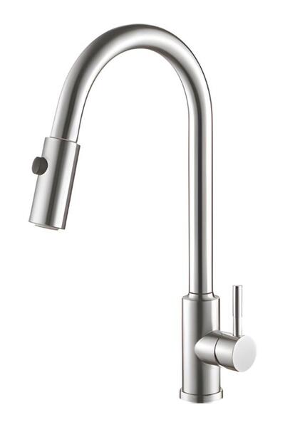 Hafele Pablo Pull Stainless Steel Swan Spiral Kitchen Faucet