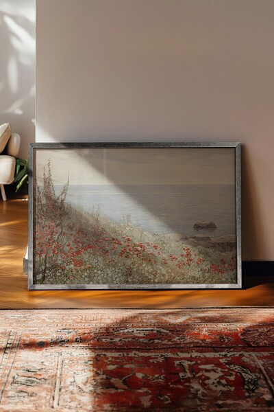 Postifull Tablou vintage, poster cu rama argintie, decor de perete vintage