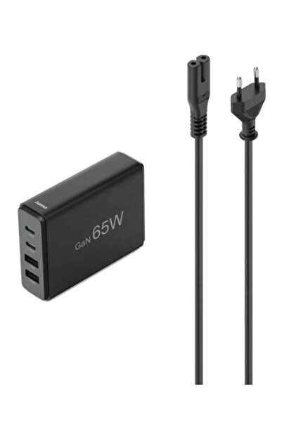 Hama GaN 65W Wall Charger, 2x USB-C, USB-A Black