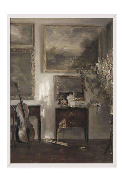 Postifull Vintage slika, poster u beloj ramovini, vintage zidni dekor