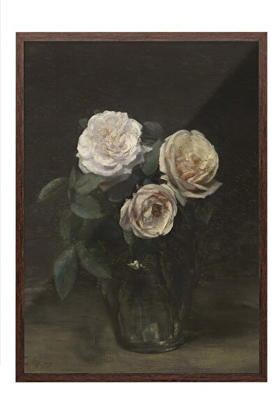 Postifull Tablou vintage, poster cu rama maro, decor de perete vintage