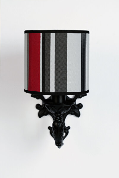 MASSARELLI Lugus Single Sconce Black-Red-Black Striped