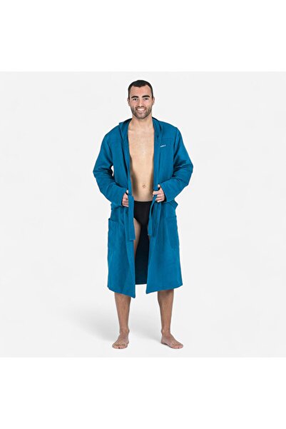 Decathlon Nabaiji Erkek Mikrofiber Kapüşonlu Bornoz - Koyu Mavi