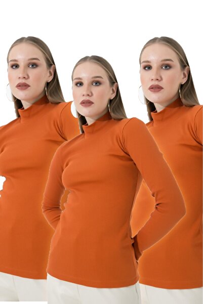 Ventuno Giyim 3-Piece Advantage Pack Set Women's Long Sleeve Half Turtleneck ...