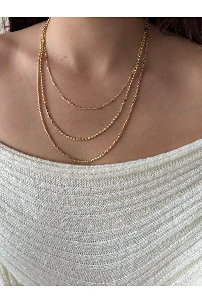 Charmist Çelik 3 lü zincir kombin kolye