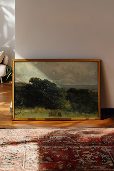 Postifull Tablou vintage, poster cu rama aurie, decor de perete vintage