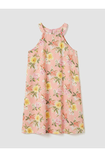 LC Waikiki Rmz Gi̇yi̇m Farkiyla Flower Embroidered Girls' Dress