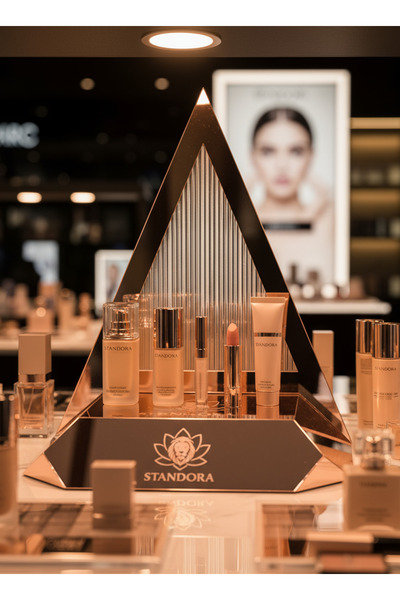 STANDORA Luxury Rose-Gold Plexi Cosmetic Organizer - Illuminated Perfume and ...