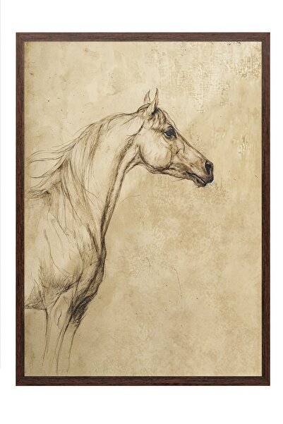 Postifull Tablou vintage, poster cu rama maro, decor de perete vintage