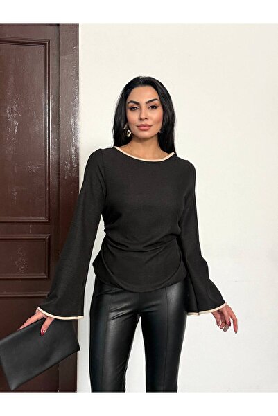 Freya Kadın Bağlamalı İspanyol Kol Keten Bluz