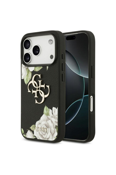 Guess Original Case for iPhone 17 Pro Max Hardcase 4G Grained Roses Big Logo,...
