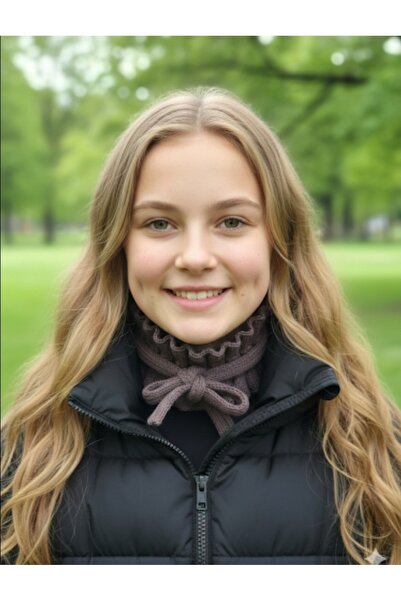 HAPPY HANDMADE وشاح مكشكش/وشاح بفيونكة/هدية/وشاح مربوط/إل جي إس/هدية