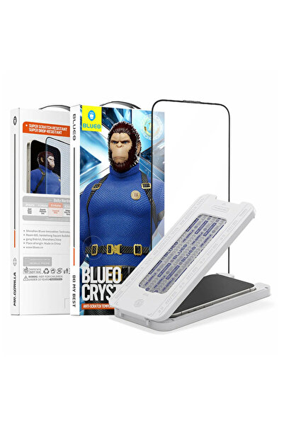 BLUEO iPhone 16 Pro Max Crystal Anti-Scratch Glass Film with Applicator, Black