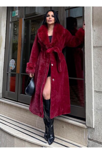 Rabiossa Women's Imported Long Fur Coat