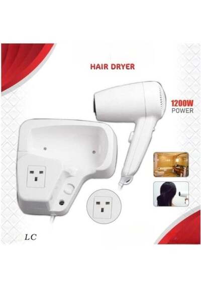LC Wall mounted hair dryer 1200W with holder and shaver socket