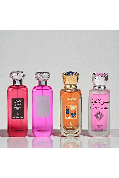 Ayelet Set of 4 Arabian perfumes 100 ML for women - Mousuff red + Mousuff pin...