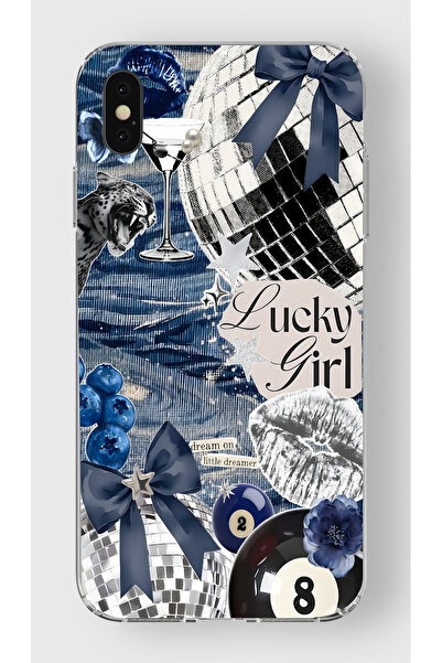 moonset Iphone X/XS Uyumlu Baskılı Yumuşak Silikon Şeffaf Telefon Kılıfı