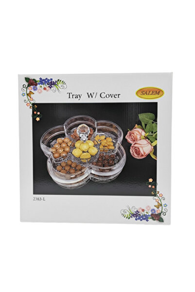 ALKHANBASHI Acrylic Serving Tray with Cover – 30 × 30 × 12 cm