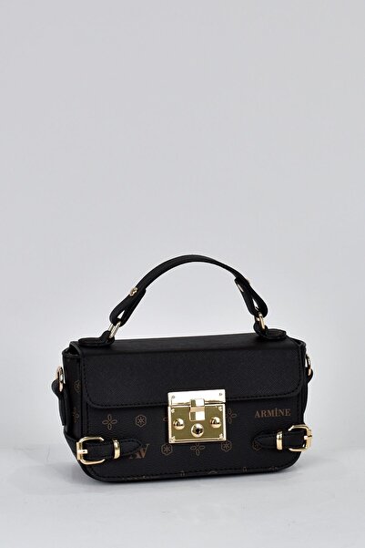 Armine Multi-Compartment Crossbody Bag with Shoulder Strap 359 Black Dot