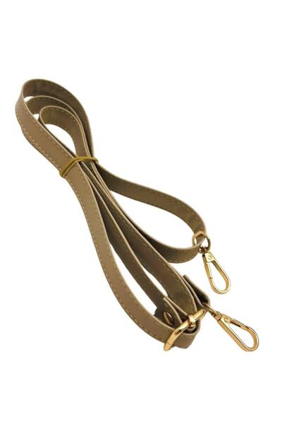 angel çanta aksesuar Beige 125X2 cm Slide Lock Bag Handle Light Gold Metal