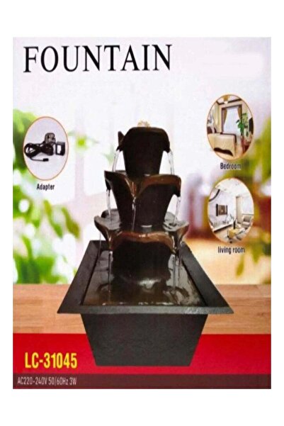 LC نافورة طاولة داخلية – نافورة مياه زخرفية ثلاثية الطبقات مع مضخة ومحول