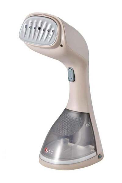 LC مكواة بخارية محمولة للملابس، مزودة بخزان مياه سعة 220 مل، بقوة 1400 واط.