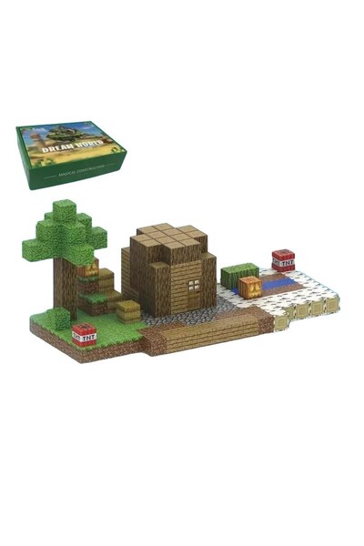 ETOY Blocuri de construcție magnetice, 192 de piese, compatibile cu Minecraft...