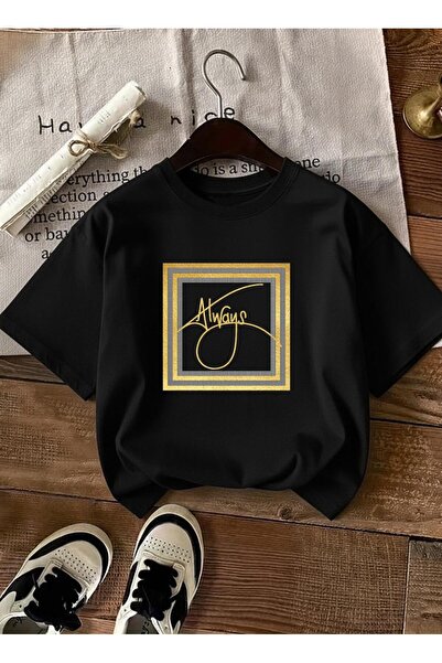 caddekombin Women's Always Slogan Gold Framed Black T-Shirt