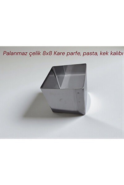 EMPA A V M 8X8 cm Stainless Steel Square Parfe, Pie, Cake Mold