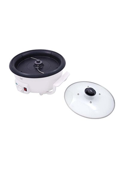 LC محمصة قهوة كهربائية 800 واط، سعة 750 غرام، لون أبيض