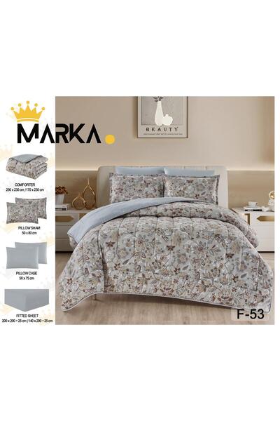 REDROSE COLOR لحاف نفرين صيفي مايكروفايبر ناعم مشجر - مفرش سرير نفرين طقم 6قط...