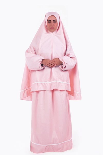 al bent al sharqieh طقم صلاة - ملابس صلاة قطن مع أكمام praying dress set robe