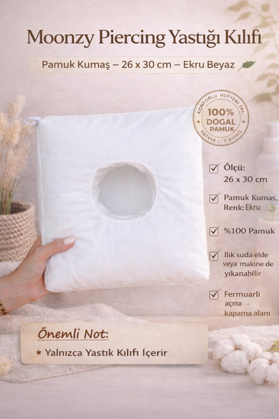moonzy - minimalist & cozy Moonzy Pamuk jastučnica za piercing – 26 x 30 cm –...