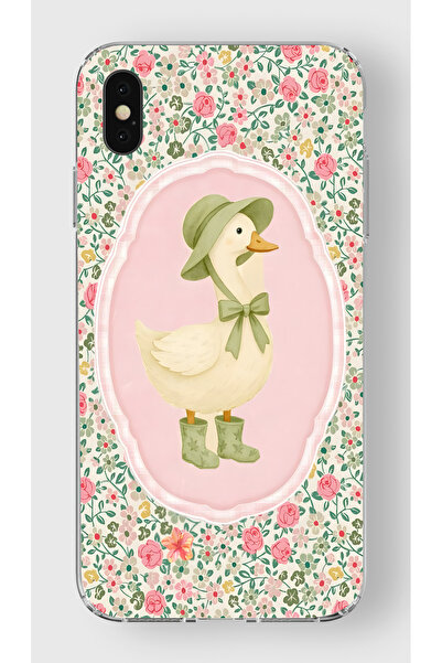 moonset Iphone X/XS Uyumlu Baskılı Yumuşak Silikon Şeffaf Telefon Kılıfı